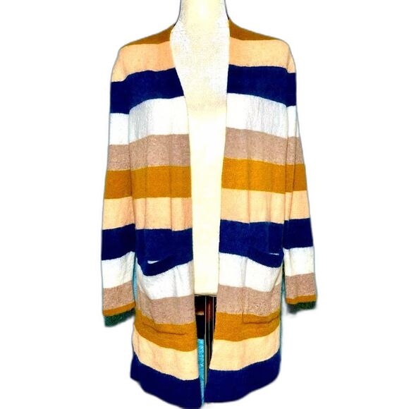 Madewell Kent Stripe Alpaca Blend Cardigan in Bengali Indigo Sz XS-M - Picture 2 of 6